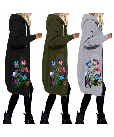 Women Casual Zip Up Hoodies Fleece Tunic Sweatshirt Long Plus Size Fashion Long Hoodie Jacket Coats with Pockets Green17 $15....