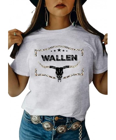 Vintage Steer Skull Western T-Shirt Women Country Tops Cute Cowgirl Graphic Cowboy Tees White $7.50 T-Shirts