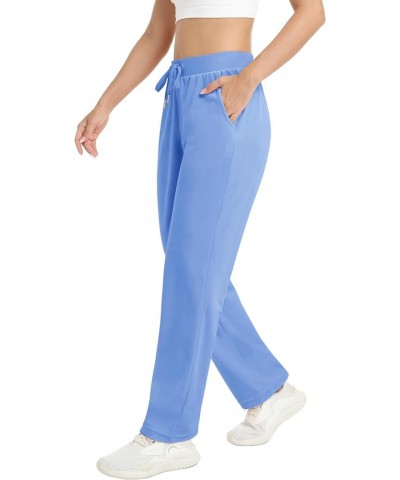 Women's Fleece Pants Track Athletic Running Yoga Velour Pants Jogger Comfy Pajama Lounge Sweatpants Light Blue $16.27 Activewear