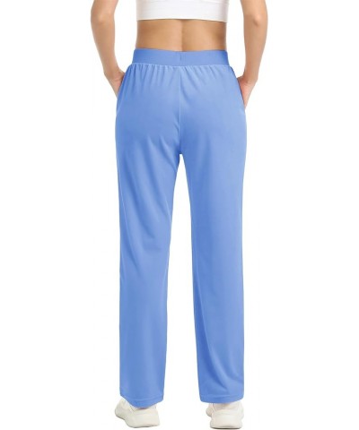 Women's Fleece Pants Track Athletic Running Yoga Velour Pants Jogger Comfy Pajama Lounge Sweatpants Light Blue $16.27 Activewear