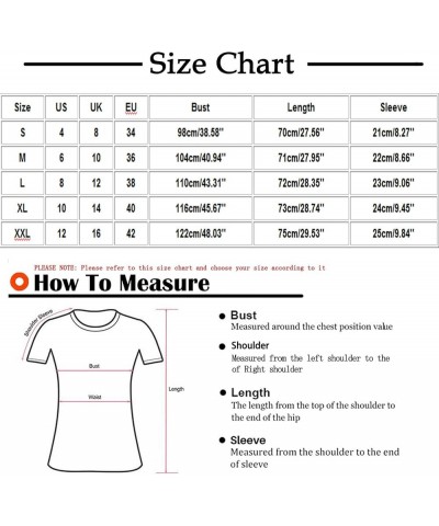 Shirts for Women Trendy Summer Print Graphic Short Sleeve Blouses Casual Basic Fit Crew Neck T-Shirts Tops B-purple $4.39 Tops