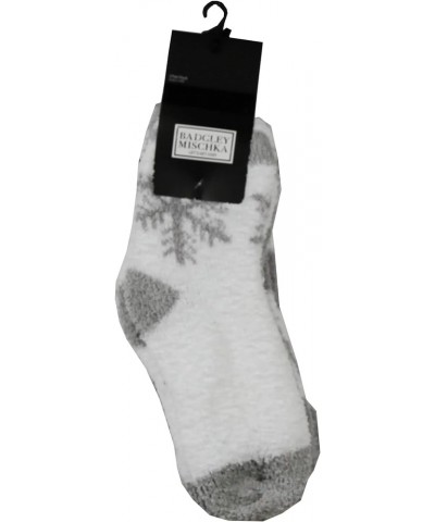 Ladies Classic Cozy Soft Plush Slipper Crew Socks, Pack of 3 or 6 Grey/White 3pk $8.55 Socks