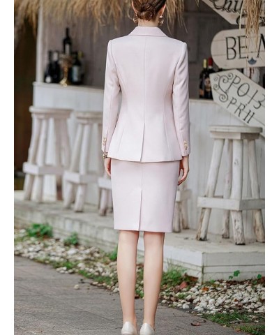 Women's Business Suit 2 Pieces Solid Blazer Skirt Slim Fit Lady Suit Set for Office Work Tea Green $40.69 Suits