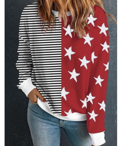 Women's Casual Holiday Sweatshirt Print Round Neck Long Sleeve Pullover Tops Z-american Flag-white4 $16.73 Hoodies & Sweatshirts