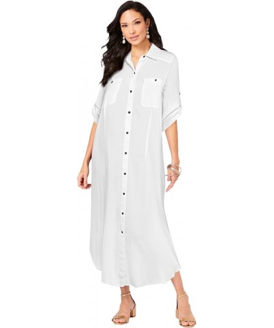 Women's Plus Size Safari Dress White $24.16 Dresses