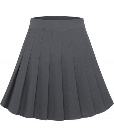 Pleated Mini Tennis Skirts for Women Skater High Waisted School Girl Skirt Darkgrey $10.79 Skirts