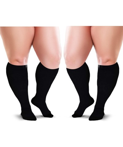 Knee High Compression Socks 15 to 20 mmHg Black 4X-Large Black/Beige (2-Pair) $11.76 Activewear