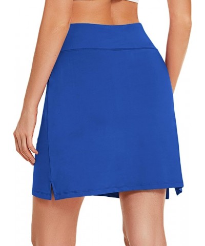 Women's Skorts Athletic Skirts with Pockets Knee Length Built-in Shorts Casual Skirt for Golf Tennis Workout (XS-3XL) 1-blue ...