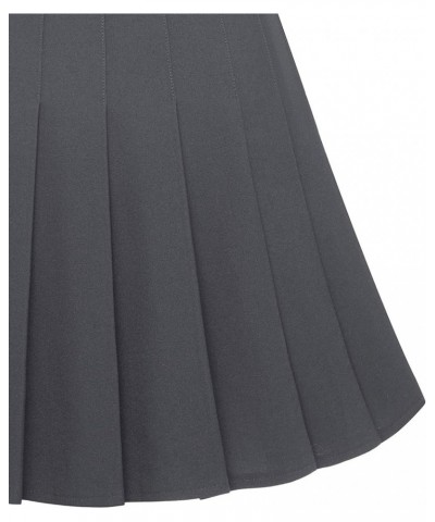 Pleated Mini Tennis Skirts for Women Skater High Waisted School Girl Skirt Darkgrey $10.79 Skirts