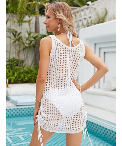 Swimsuit Coverup Crochet Bathing Suit Cover Ups for Swimwear women Knit Pullover Beach Dress White2 $12.40 Swimsuits