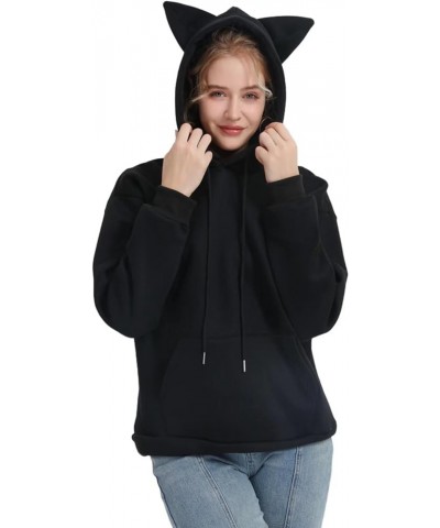 Harajuku Y2K Women's Cute Pink Hoodie Cat Ear Kawaii Pullover Loose Size Top Black $12.74 Others