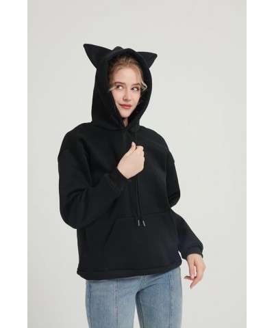 Harajuku Y2K Women's Cute Pink Hoodie Cat Ear Kawaii Pullover Loose Size Top Black $12.74 Others