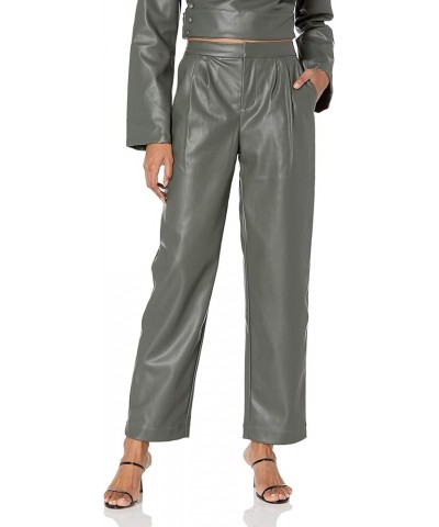 Women's Vegan Leather Cropped Pant Kylie Green $31.20 Pants