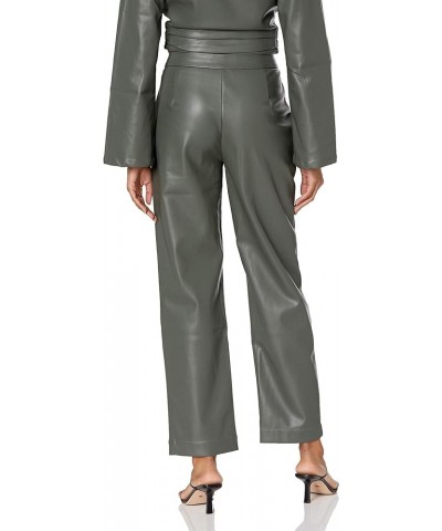 Women's Vegan Leather Cropped Pant Kylie Green $31.20 Pants