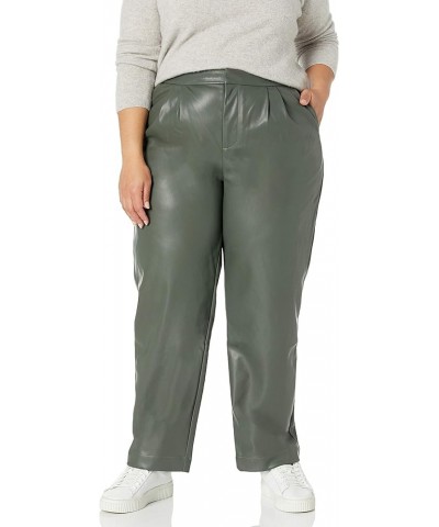 Women's Vegan Leather Cropped Pant Kylie Green $31.20 Pants