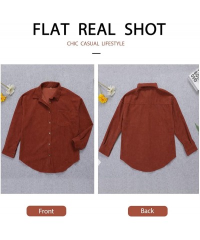 Women's Brushed Plaid Shirts Long Sleeve Flannel Lapel Button Down Cardigan Boyfriend Shacket Jacket Coats C-brown $14.88 Blo...