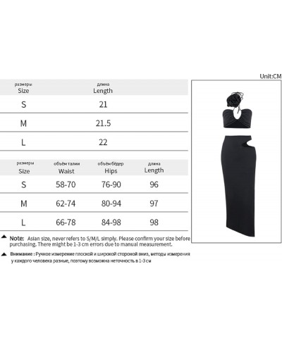 Women 2 Piece Skirts Set Hollow Out Cardigan Long Sleeve Crop Top Bodycon Maxi Long Skirts Streetwear A2-black $20.29 Suits