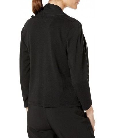 Women's 3q Cardigan with Chiffon Front Black $12.27 Sweaters