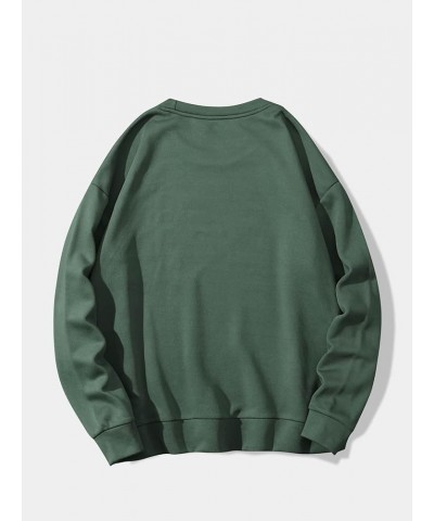 Women's Letter Butterfly Graphic Long Sleeve Crewneck Pullover Top Drop Shoulder Sweatshirt Green $15.17 Hoodies & Sweatshirts