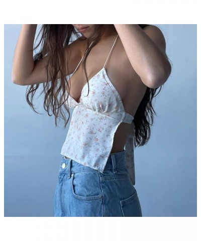 Women Y2K Lace Up Backless Crop Top Spaghetti Strap Tie Back Cami Tops Cute Summer Tops Teen Girls Going Out Tops Ab-pink $6....