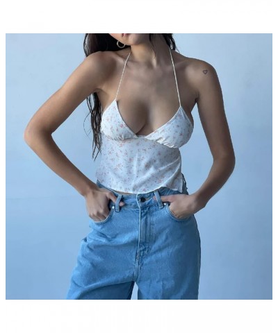 Women Y2K Lace Up Backless Crop Top Spaghetti Strap Tie Back Cami Tops Cute Summer Tops Teen Girls Going Out Tops Ab-pink $6....