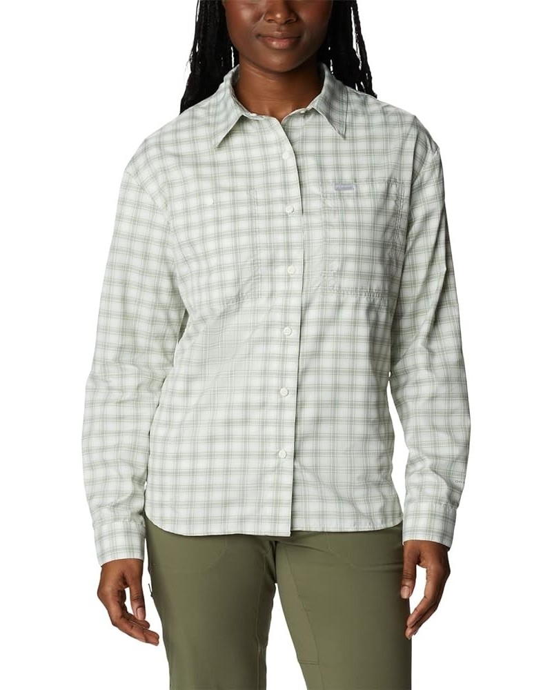 Women's Silver Ridge Utility Patterned Long Sleeve Shirt White/Peak Plaid $31.63 Blouses