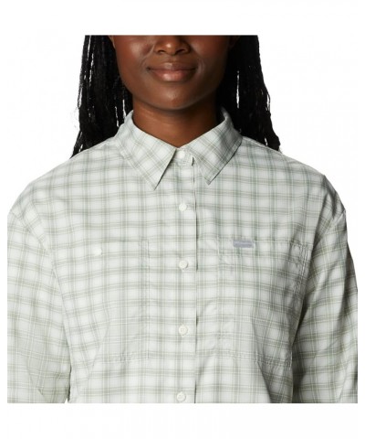 Women's Silver Ridge Utility Patterned Long Sleeve Shirt White/Peak Plaid $31.63 Blouses