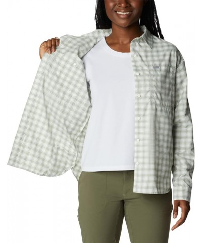 Women's Silver Ridge Utility Patterned Long Sleeve Shirt White/Peak Plaid $31.63 Blouses