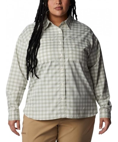 Women's Silver Ridge Utility Patterned Long Sleeve Shirt White/Peak Plaid $31.63 Blouses