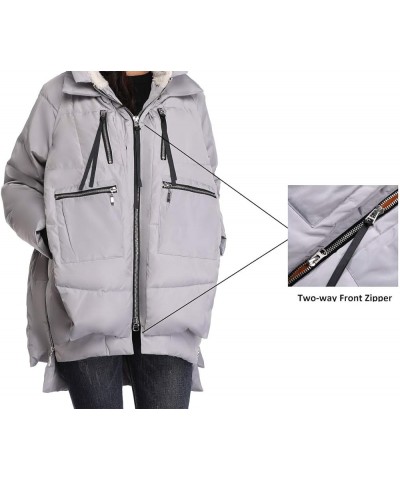 Women's Winter Thickened Down Jackets Long Down Coats Warm Parka with Hood Army Green $21.15 Jackets