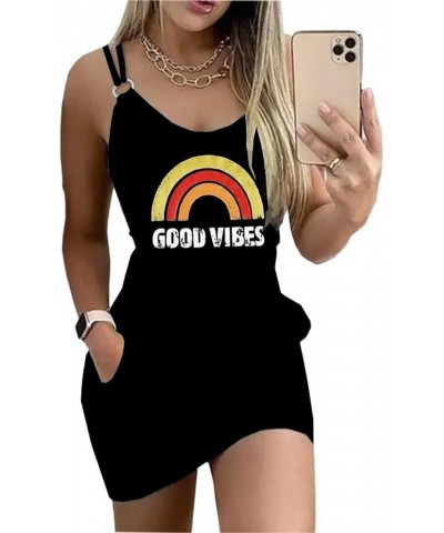 Live Simple Coconut Tree Color Block Pocket Mini Dress Women Summer Beach Sleeveless Strap Tshirt Black5 $13.24 Swimsuits