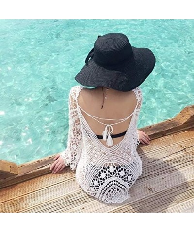 Women's Bathing Suit Cover Up Crochet Lace Bikini Swimsuit Dress White $10.25 Swimsuits