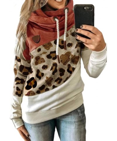 Hoodies for Women Cowl Neck Long Sleeve Pullover Hooded Sweatshirts Casual Color Block Striped Drawstring Tunic Top Multi Col...