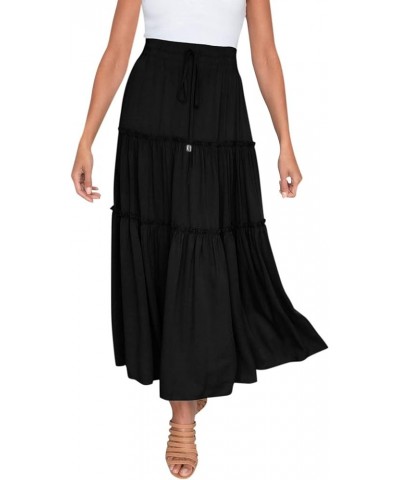 Women's Solid Color Maxi Skirt Casual Cotton Linen Front Slit Long Skirt Summer Button Up Beach Skirts (White, M) X-Large C-b...