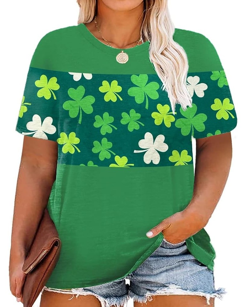 Plus-Size-St-Patricks-Day Shirt for Women Short Sleeve V Neck Tops Casual Summer Tunics Tee XL-4XL 30_sp010 $13.64 T-Shirts