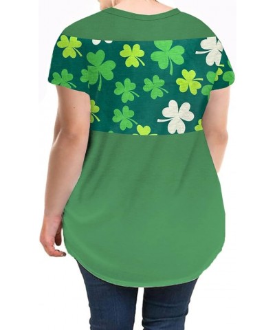 Plus-Size-St-Patricks-Day Shirt for Women Short Sleeve V Neck Tops Casual Summer Tunics Tee XL-4XL 30_sp010 $13.64 T-Shirts