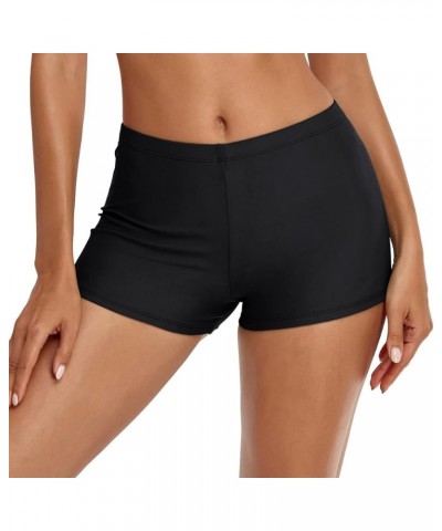 Swim Shorts for Women Stretchy Board Shorts Solid Tankini Bottoms Sport Swimsuit Bottoms Black $12.69 Swimsuits