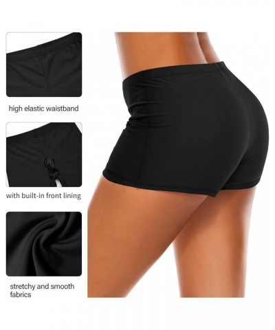 Swim Shorts for Women Stretchy Board Shorts Solid Tankini Bottoms Sport Swimsuit Bottoms Black $12.69 Swimsuits