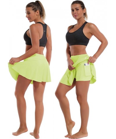 2 Styles 5" XXS-XL Women's UPF 50+ Adjustable Running Skort with Pockets Active Tennis Golf Workout Skirt Pleated Skirt Neony...