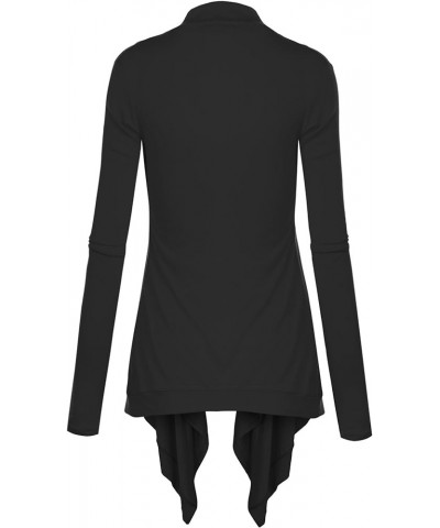 Women's Draped Front Open Cardigan Casual Long Sleeve Lightweight Cardigan Sweaters Duster Wsk849_black $11.88 Sweaters