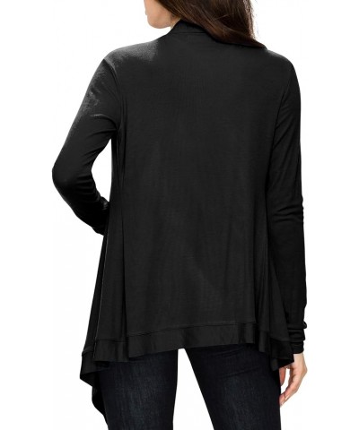 Women's Draped Front Open Cardigan Casual Long Sleeve Lightweight Cardigan Sweaters Duster Wsk849_black $11.88 Sweaters