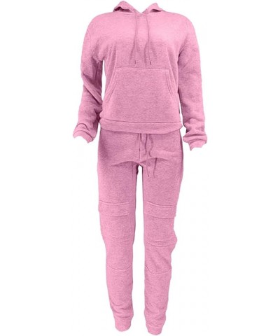 Womens 2 Piece Outfits Lounge Hoodie Sweatsuit Sets Tracksuit 2023 Fall Fashion Sweatshirt Sweatpants with Pockets 01-pink $9...