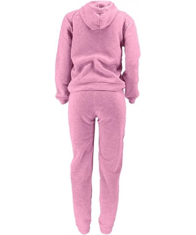 Womens 2 Piece Outfits Lounge Hoodie Sweatsuit Sets Tracksuit 2023 Fall Fashion Sweatshirt Sweatpants with Pockets 01-pink $9...