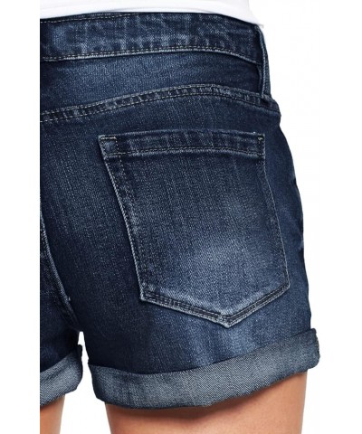 Women's Ripped Denim Jean Shorts High Waisted Stretchy Folded Hem Short Jeans A2 Deep River Blue $16.45 Shorts