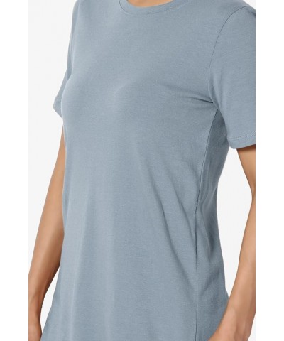 Women's Basic Cotton Span Crew Neck Relxed Slim Fit Tee Tunic Length T-Shirt Cement $10.06 T-Shirts