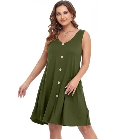 Summer Dresses for Women Beach Tshirt Sundress V Neck Casual Swing Tank Dress Swimsuit Cover Ups Pockets Army Green 39 $15.19...