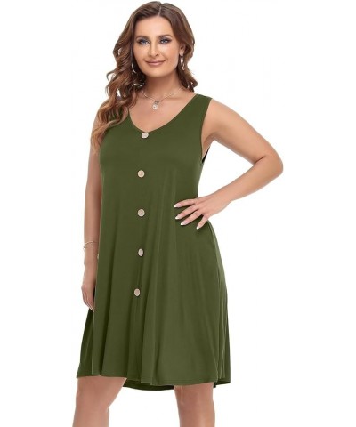 Summer Dresses for Women Beach Tshirt Sundress V Neck Casual Swing Tank Dress Swimsuit Cover Ups Pockets Army Green 39 $15.19...