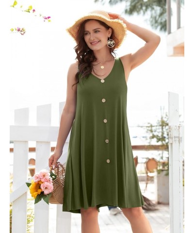 Summer Dresses for Women Beach Tshirt Sundress V Neck Casual Swing Tank Dress Swimsuit Cover Ups Pockets Army Green 39 $15.19...