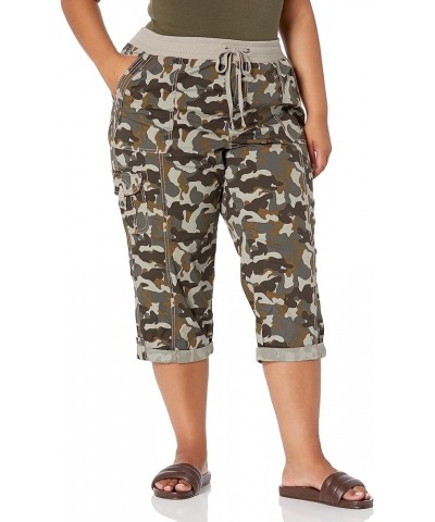 Women's Plus Size Capri Ctn Roll Up Pe Camo $12.76 Pants