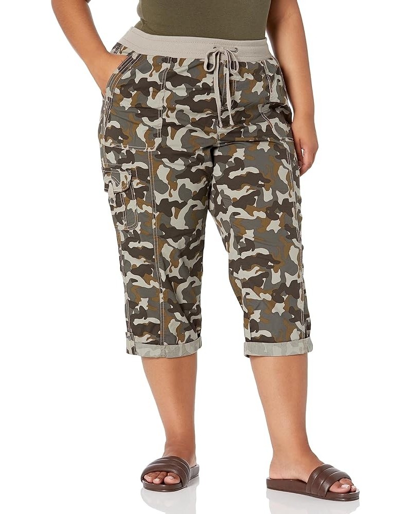 Women's Plus Size Capri Ctn Roll Up Pe Camo $12.76 Pants